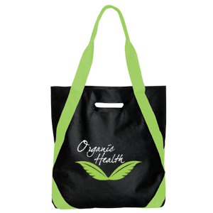 NW7189-C-NON WOVEN TOTE-Black/Lime Green (Clearance Minimum 110 Units)